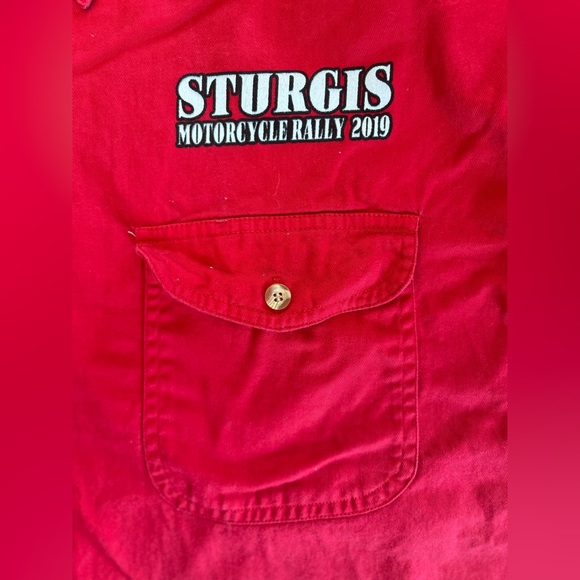 STURGIS 2019 MOTORCYCLE RALLY BUTTON DOWN SLEEVELESS SHIRT - Picture 6 of 6